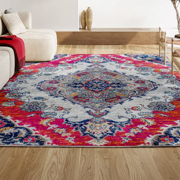 Bright bohemian Flair Boho Vintage Medallion Area Rug